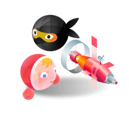 Set (3 items) Doll/Ninja/Ship Designer