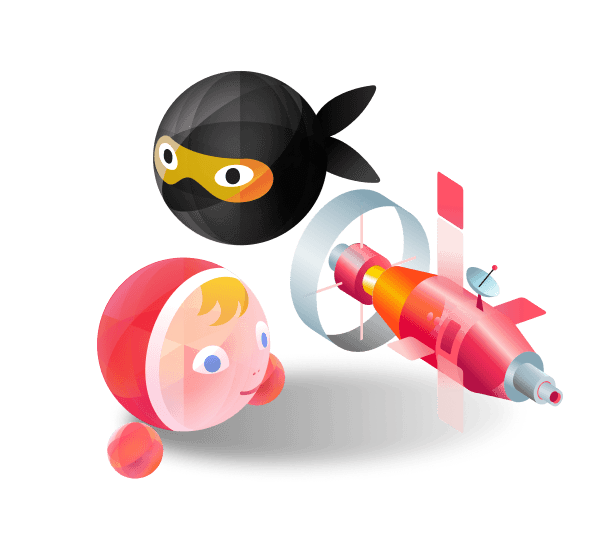 Set (3 items) Doll/Ninja/Ship Designer